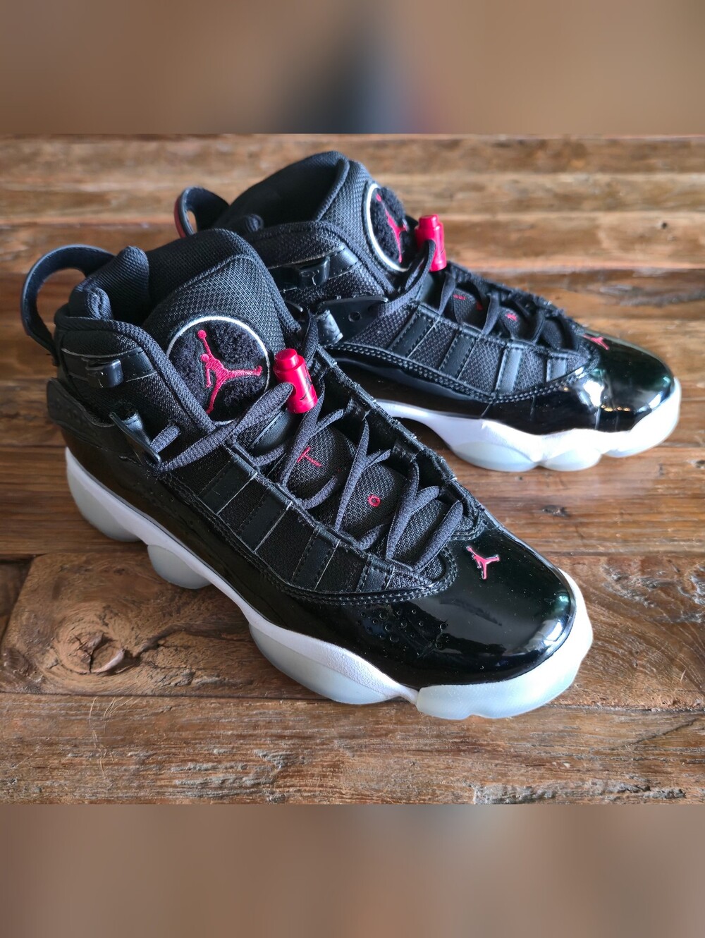 JORDAN 6 RINGS BLACK GYM RED Boy's  Youth Sz 4 SHOES